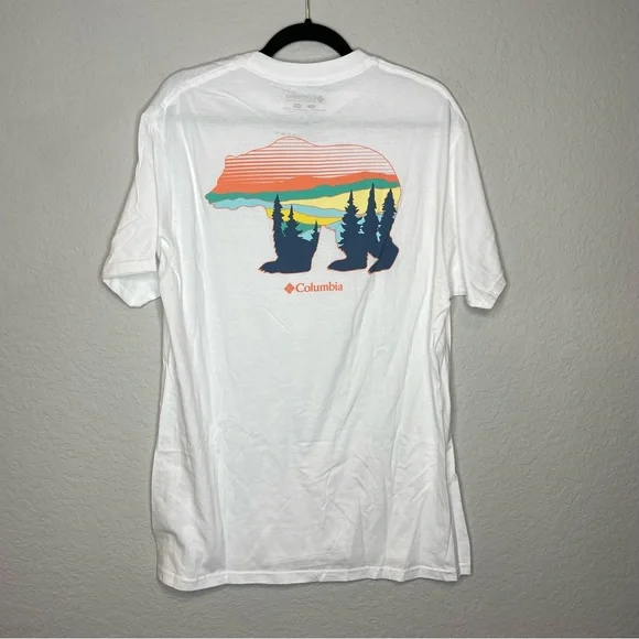 Columbia Crew Neck Short Sleeve Graphic T-Shirt Size Large - Picture 4 of 10